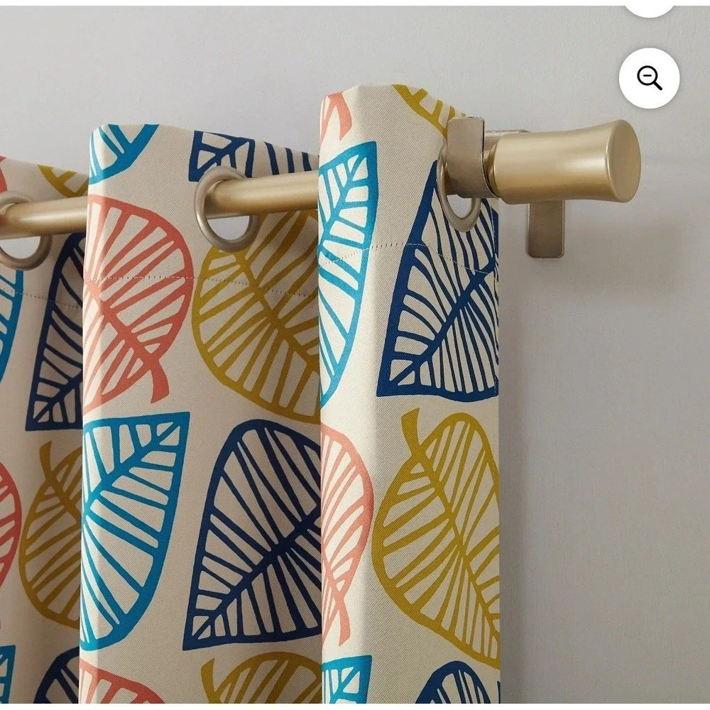 6 Mainstays Grommet Top Blackout Curtain Panels Beige‎ Artsy Leaf 40